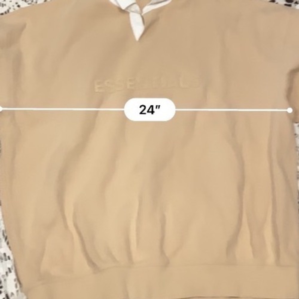 Fear of God Essentials Waffle Knit Rugby Polo Shirt Tan Beige XL Mens - Picture 5 of 7